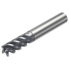 R216.24-12050GCC26P 1620 12mm 4 FL Solid Carbide End Mill - Corner Radius w/Cylindrical - Neck Shank - Exact Tooling