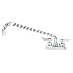 Industrial & Laundry Faucets; Type: Base Mount Faucet; Style: Base Mounted; Design: Base Mounted; Handle Type: Lever; Spout Type: Swing Spout/Nozzle; Mounting Centers: 4; Spout Size: 14; Finish/Coating: Chrome Plated Satin; Type: Base Mount Faucet