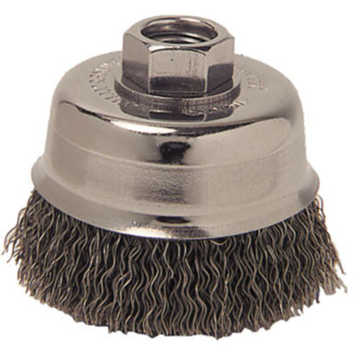 3″ Crimped Wire Cup Brush, .014″ Steel Fill, M14 × 2.0 Nut - Exact Tooling