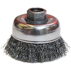 3″ Diameter-5/8″-11 Arbor Hole - Crimped Steel Wire Cup Wheel - Exact Tooling