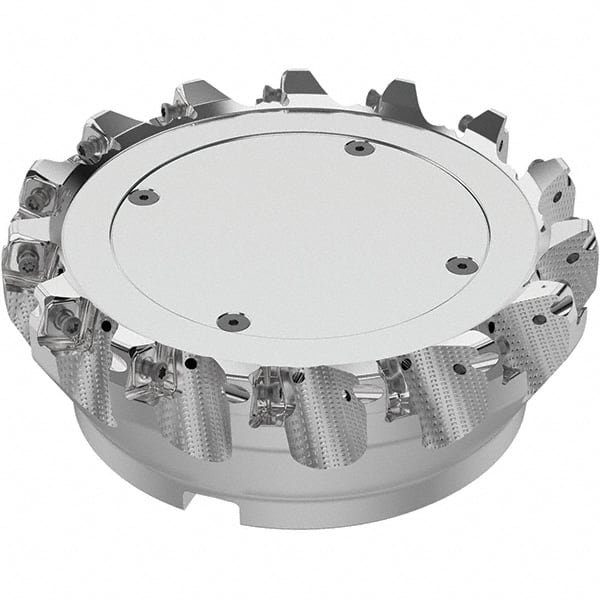 Seco - 6" Cut Diam, 2" Arbor Hole, 0.315" Max Depth of Cut, 71° Indexable Chamfer & Angle Face Mill - 15 Inserts, SN.. Insert, Right Hand Cut, 15 Flutes, Through Coolant, Series R220.56 - Exact Tooling