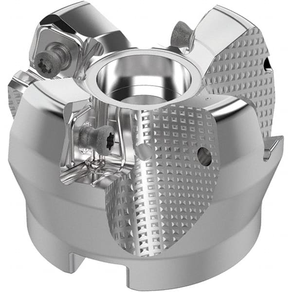 Seco - 2" Cut Diam, 3/4" Arbor Hole, 0.315" Max Depth of Cut, 71° Indexable Chamfer & Angle Face Mill - 4 Inserts, SN.. Insert, Right Hand Cut, 4 Flutes, Through Coolant, Series R220.56 - Exact Tooling