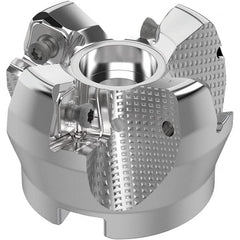 Seco - 2" Cut Diam, 3/4" Arbor Hole, 0.315" Max Depth of Cut, 71° Indexable Chamfer & Angle Face Mill - 4 Inserts, SN.. Insert, Right Hand Cut, 4 Flutes, Through Coolant, Series R220.56 - Exact Tooling