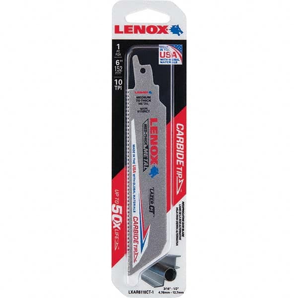 Lenox - Reciprocating Saw Blades Blade Material: Carbide Blade Length (Inch): 6 - Exact Tooling