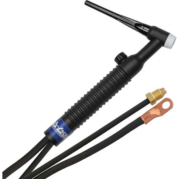 PRO-SOURCE - 200 Amp 12-1/2' Rubber Outfit 26FV Air Cooled TIG Welding Torch Kit - Exact Tooling