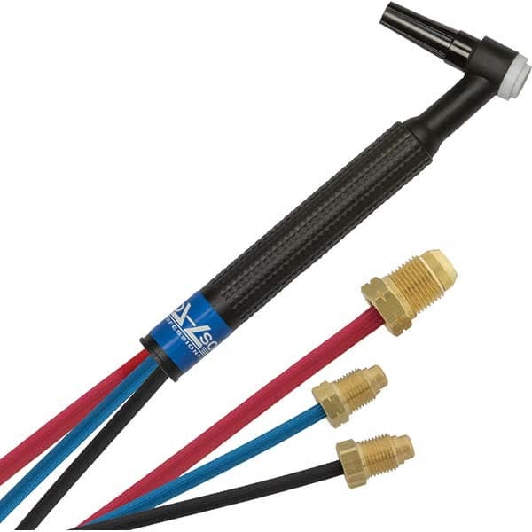 PRO-SOURCE - 250 Amp 12-1/2' Rubber Outfit 20F Water Cooled TIG Welding Torch Kit - Exact Tooling