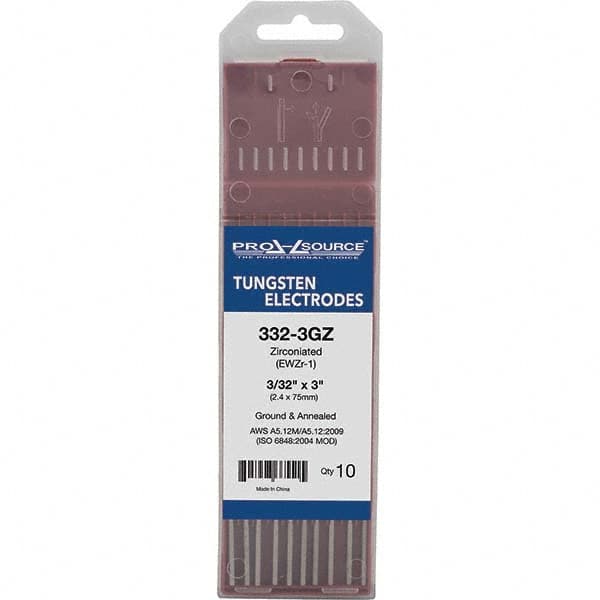 PRO-SOURCE - Tungsten Electrodes Type: Zirconiated Diameter (Inch): 3/32 - Exact Tooling