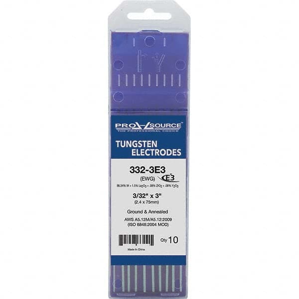 PRO-SOURCE - Tungsten Electrodes Type: E3 Diameter (Inch): 3/32 - Exact Tooling