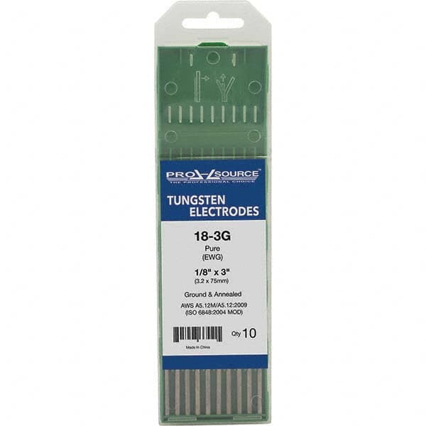 PRO-SOURCE - Tungsten Electrodes Type: Pure Diameter (Inch): 1/8 - Exact Tooling
