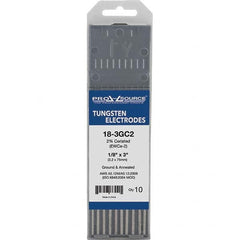 PRO-SOURCE - Tungsten Electrodes Type: 2% Ceriated Diameter (Inch): 1/8 - Exact Tooling