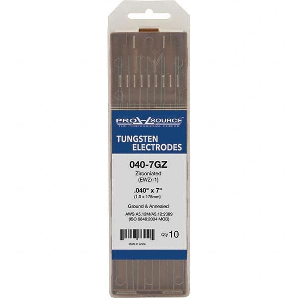 PRO-SOURCE - Tungsten Electrodes Type: Zirconiated Diameter (Inch): 0.040 - Exact Tooling