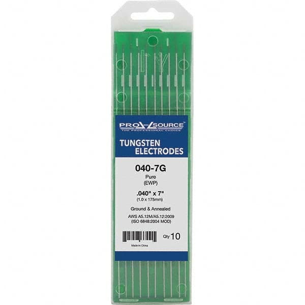 PRO-SOURCE - Tungsten Electrodes Type: Pure Diameter (Inch): 0.040 - Exact Tooling