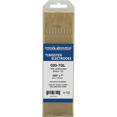 PRO-SOURCE - Tungsten Electrodes Type: 1.5% Lanthanated Diameter (Inch): 0.020 - Exact Tooling