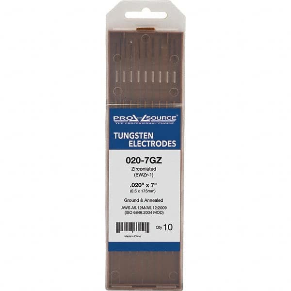 PRO-SOURCE - Tungsten Electrodes Type: Zirconiated Diameter (Inch): 0.020 - Exact Tooling