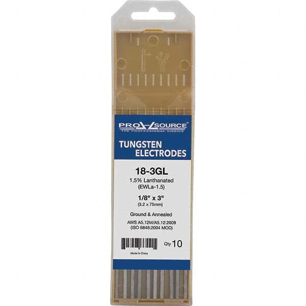 PRO-SOURCE - Tungsten Electrodes Type: 1.5% Lanthanated Diameter (Inch): 1/8 - Exact Tooling