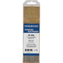 PRO-SOURCE - Tungsten Electrodes Type: 1.5% Lanthanated Diameter (Inch): 1/8 - Exact Tooling