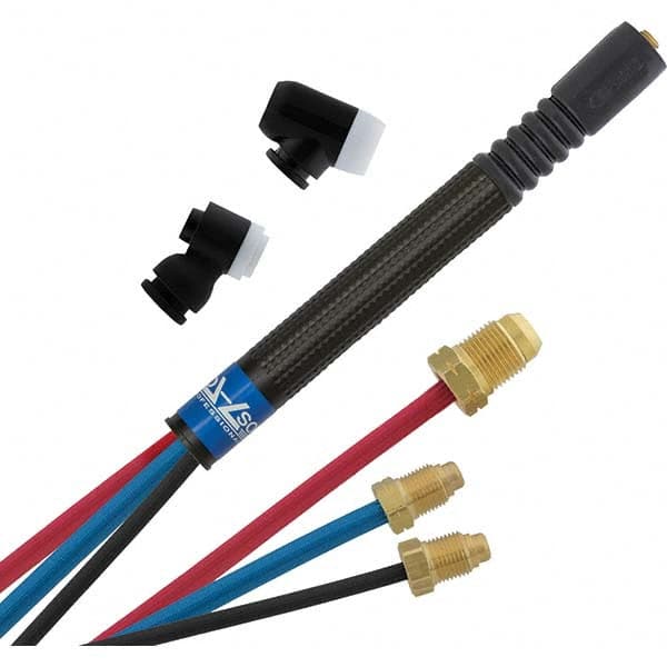 PRO-SOURCE - 250 Amp 12-1/2' Rubber Outfit 225M Air Cooled TIG Welding Torch Kit - Exact Tooling