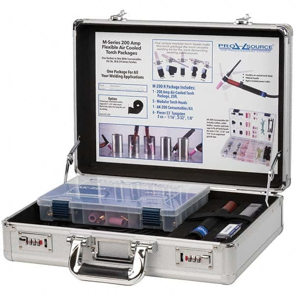 PRO-SOURCE - 200 Amp 25' Rubber Outfit 200M Air Cooled TIG Welding Torch Kit - Exact Tooling
