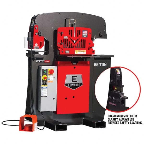 Edwards Manufacturing - Ironworkers Throat Depth (Inch): 7-1/2 Punching Pressure (Ton): 55 - Exact Tooling
