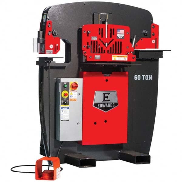 Edwards Manufacturing - Ironworkers Throat Depth (Inch): 8-7/8 Punching Pressure (Ton): 60 - Exact Tooling