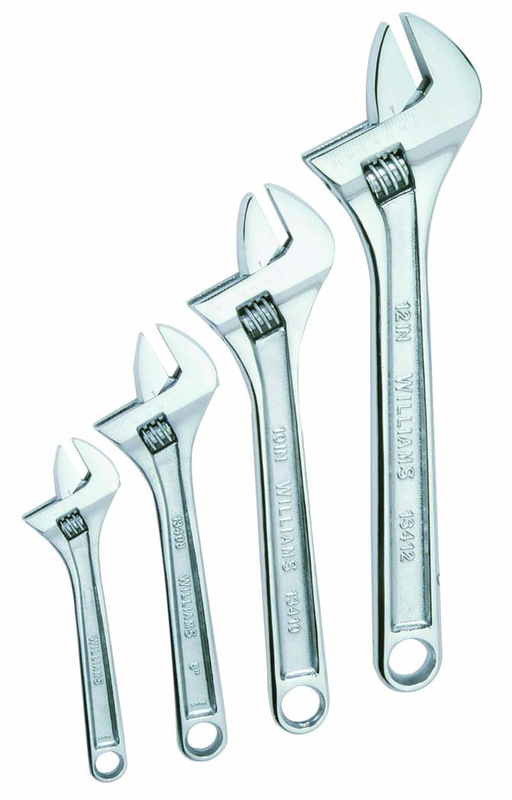 4 Piece Chrome Adjustable Wrench Set - Exact Tooling