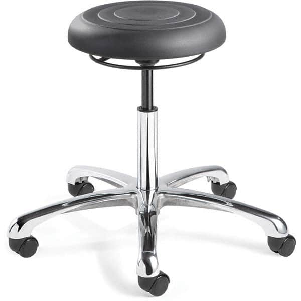 Bevco - Swivel & Adjustable Stools Type: Adjustable Backless Stool Base Type: Polished Aluminum Base - Exact Tooling