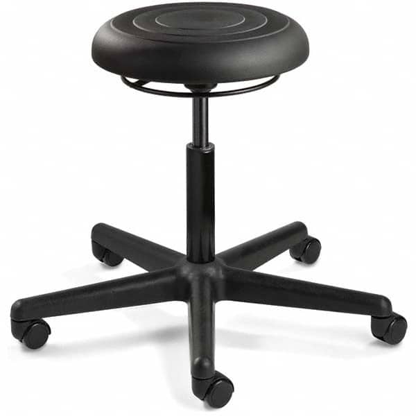 Bevco - Swivel & Adjustable Stools Type: Adjustable Backless Stool Base Type: Black Nylon Base - Exact Tooling