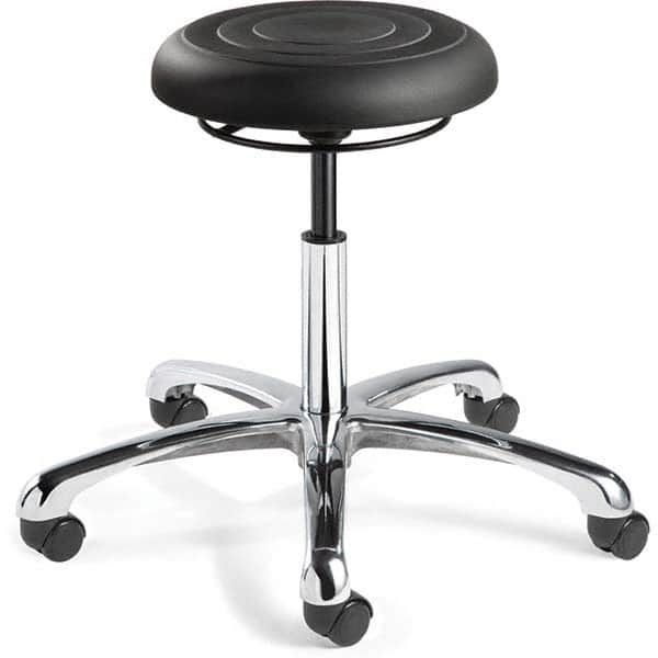 Bevco - Swivel & Adjustable Stools Type: Adjustable Backless Stool Base Type: Polished Aluminum Base - Exact Tooling
