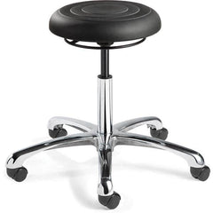Bevco - Swivel & Adjustable Stools Type: Adjustable Backless Stool Base Type: Polished Aluminum Base - Exact Tooling