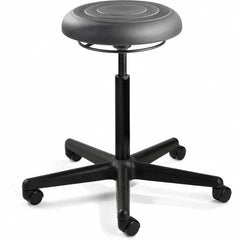 Bevco - Swivel & Adjustable Stools Type: Adjustable Backless Stool Base Type: Black Nylon Base - Exact Tooling