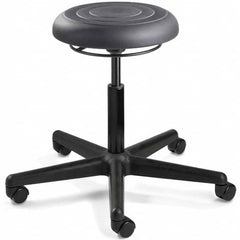 Bevco - Swivel & Adjustable Stools Type: Adjustable Backless Stool Base Type: Black Nylon Base - Exact Tooling