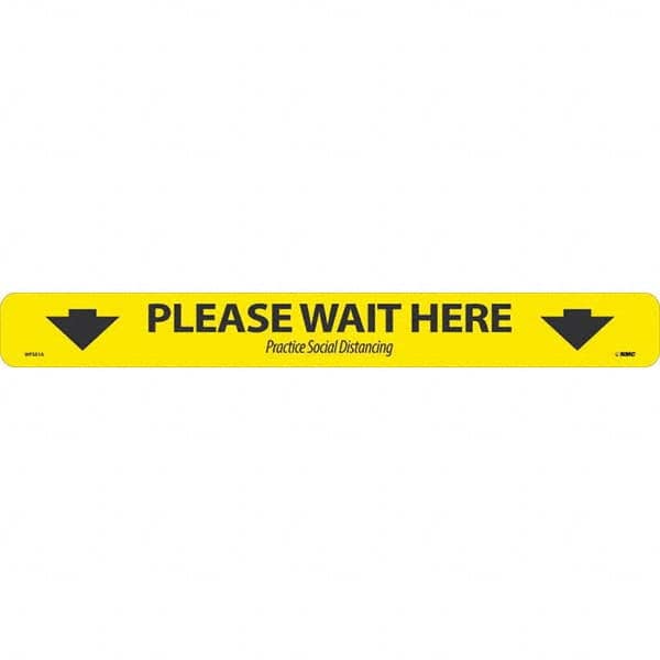 NMC - "Please Wait Here" Adhesive-Backed Floor Sign - Exact Tooling