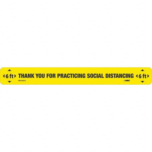 Thank You for Practicting Social Distancing Rectangle, Black on Yellow, Use for Exit, Entrance & Directional