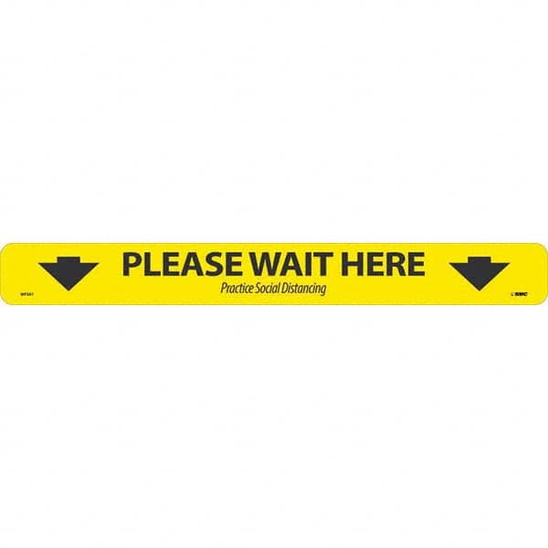 NMC - "Please Wait Here" Adhesive-Backed Floor Sign - Exact Tooling