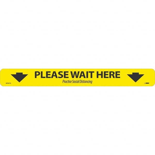 NMC - "Please Wait Here" Adhesive-Backed Floor Sign - Exact Tooling