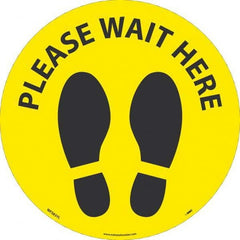 NMC - "Please Wait Here" Adhesive-Backed Floor Sign - Exact Tooling