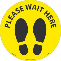 NMC - "Please Wait Here" Adhesive-Backed Floor Sign - Exact Tooling