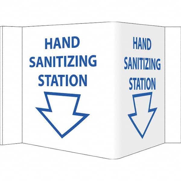 NMC - "Hand Sanitizing Station", 12" Wide x 6" High, Vinyl Safety Sign - Exact Tooling