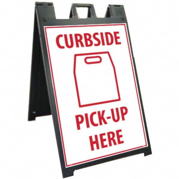 NMC - "Curbside Pick-Up Here", 25" Wide x 45" High, Plastic Safety Sign - Exact Tooling