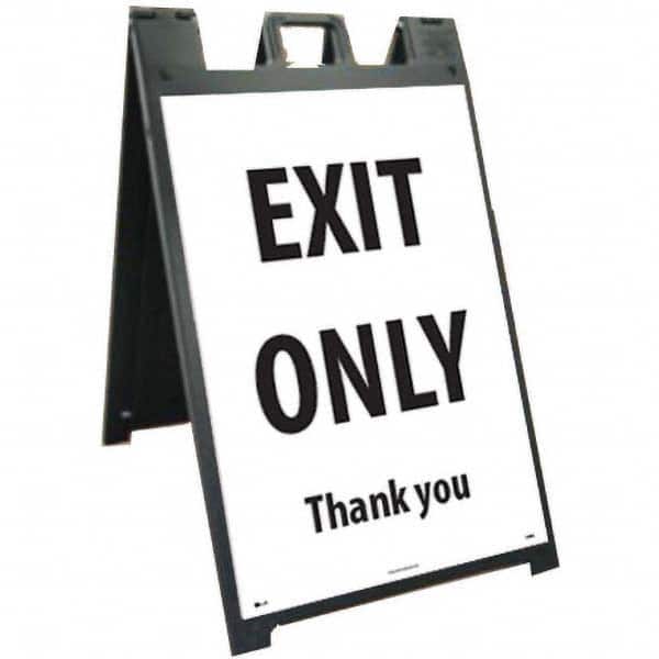 NMC - "EXIT HERE", 25" Wide x 45" High, Plastic Safety Sign - Exact Tooling