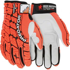 MCR Safety - Size M, ANSI Cut Lvl A5, Puncture Lvl 5, Abrasion Lvl 4, Synthetic Leather Coated Cut & Puncture Resistant Gloves - Exact Tooling