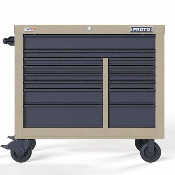 Proto - 14 Drawer 1,800 Lb Capacity, 34 Gauge Steel Tool Roller Cabinet - Exact Tooling