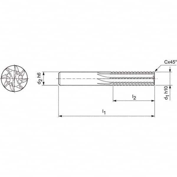 Mapal - Spiral Router Bits Cutting Diameter (mm): 8.00 Number of Flutes: 8 - Exact Tooling