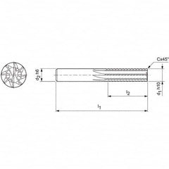 Mapal - Spiral Router Bits Cutting Diameter (mm): 16.00 Number of Flutes: 8 - Exact Tooling