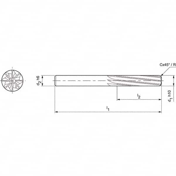 Mapal - Spiral Router Bits Cutting Diameter (mm): 12.00 Number of Flutes: 8 - Exact Tooling