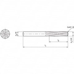 Mapal - Spiral Router Bits Cutting Diameter (mm): 12.00 Number of Flutes: 8 - Exact Tooling