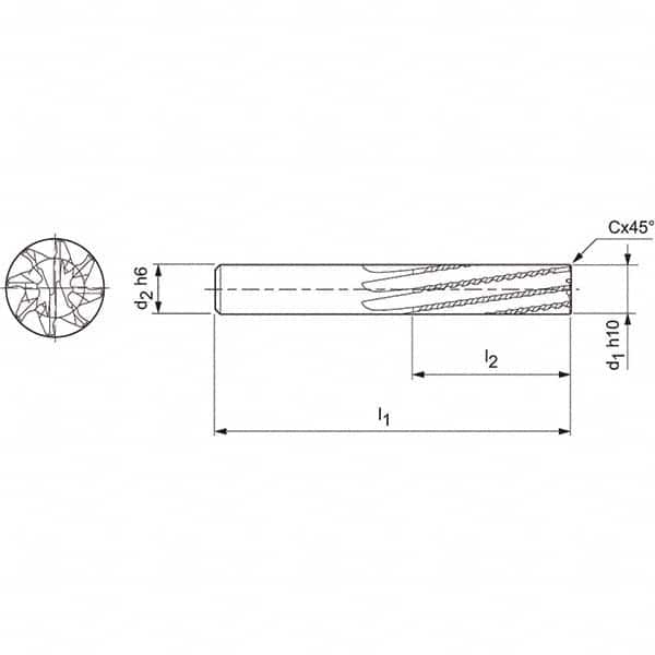 Mapal - Spiral Router Bits Cutting Diameter (mm): 8.00 Number of Flutes: 8 - Exact Tooling