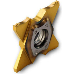 Grooving Insert: TQJJ TT9080, Solid Carbide TiAlN & TiN Finish, Neutral, 0.067″ Cutting Width, Series TQJ27