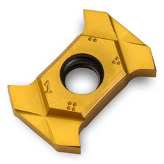 Grooving Insert: TQISS TT9080, Solid Carbide TiAlN & TiN Finish, Neutral, 0.079″ Cutting Width, Series TQIS 14