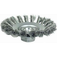4″ Knot Wire Bevel Brush, .014″ Steel Fill, M10x1.25 Nut - Exact Tooling